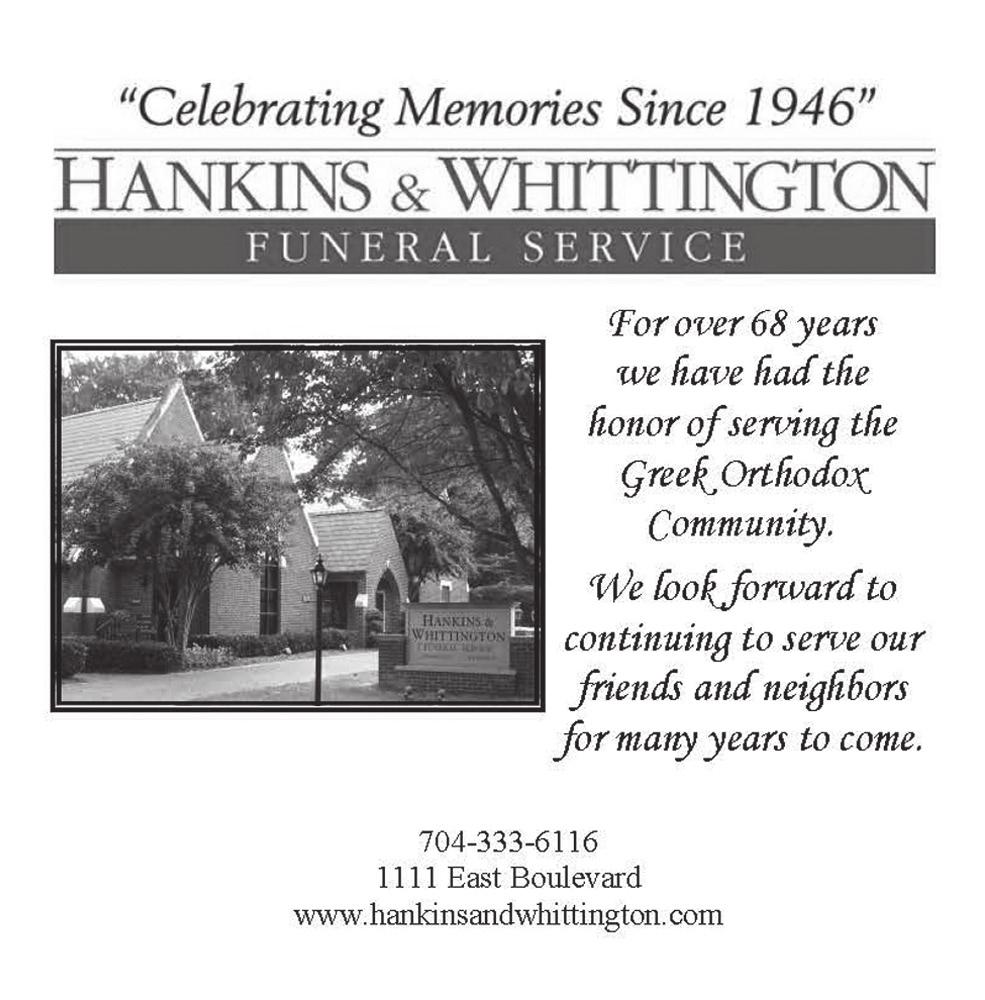 The Voice of the Greek Community JAN/FEB 2015 7 Trinity Greek Orthodox Cathedral with Father Michael Varvarelis and Father Tommy Vlahos officiating. Interment followed in Evergreen Cemetery.