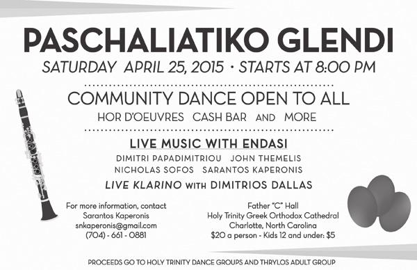 8 JAN/FEB 2015 The Voice of the Greek Community Hellenic Dance Festival/Folk Dance Festival By Charlie Kleto THRYLOS Hellenic Dance Festival and Folk Dance Festival The Thrylos adult dance group,