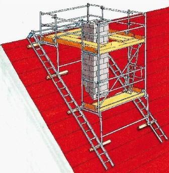 4.2.2. Ικριώματα για εξειδικευμένες εργασίες ΙΚΡΙΩΜΑΤΑ ΓΙΑ ΚΑΜΙΝΑ ΕΣ (ΦΟΥΓΑΡΑ) Εάν, ύστερα από την εκτίμηση των κινδύνων, επιλεγεί ικρίωμα για εργασία σε καμινάδα πρέπει να: είναι διαθέσιμες στο χώρο