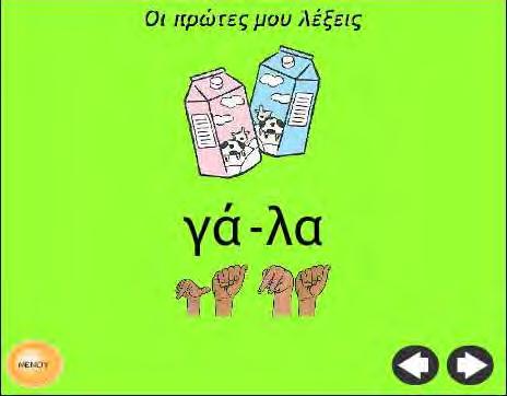 επόμενη οθόνη της ενότητας γίνεται πατώντας το κουμπί με το δεξί βέλος και στην προηγούμενη οθόνη της ενότητας πατώντας πάνω στο κουμπί με το αριστερό βέλος.