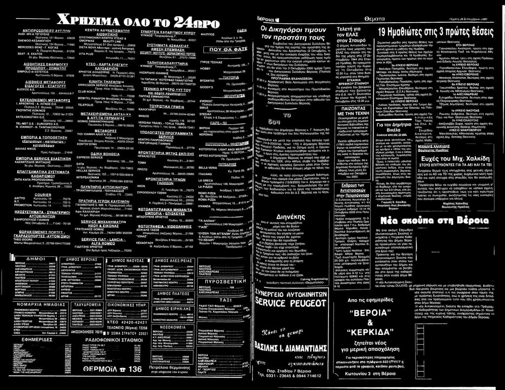 ..21646 Ε Μ Π Ο Ρ ΙΑ S E R V I C E Ε Λ Α Σ Τ ΙΚ Ω Ν ΚΑΖΑΝ ΤΖΙΔΗ Σ Μ ΙΛΤΙΑΔΗΣ 3ο χλμ. Βέροιας - Θεο/νικης.