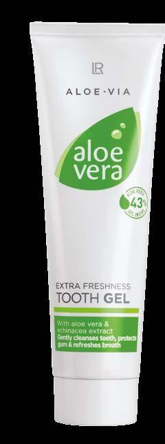 Η φυσική, αναζωογονητική δύναμη της Aloe Vera φροντίζει για την περιποίηση των δοντιών και χαρίζει μια υγιεινή αίσθηση φρεσκάδας.