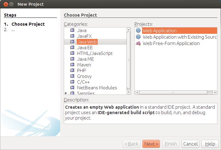 Δημιουργία του project Βήμα 1: Επιλογή τύπου project Για την δημιουργία του project επιλέγουμε File->New Project.