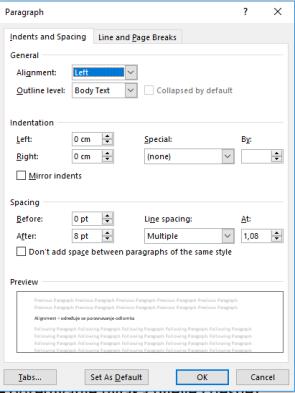 Obrada teksta MS Word 2016 Align Right desno poravnavanje Justify obostrano poravnavanje 2.