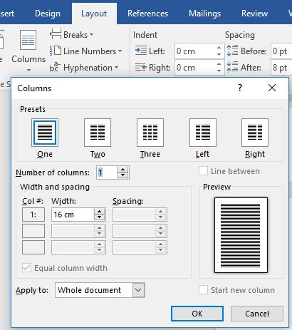 Obrada teksta MS Word 2016 2.19 Pisanje teksta u stupcima Word omogućava pisanje teksta u više stupaca.