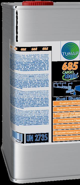 Product Information PI 685_1115 CARGOlogic 685 Fuel Guard - Προστασία Συστήματος Πετρελαίου ΤΕΧΝΙΚΑ ΧΑΡΑΚΤΗΡΙΣΤΙΚΑ Εξουδετερώνει αποτελεσματικά τους μικροοργανισμούς και προλαμβάνει την διάδοσή τους