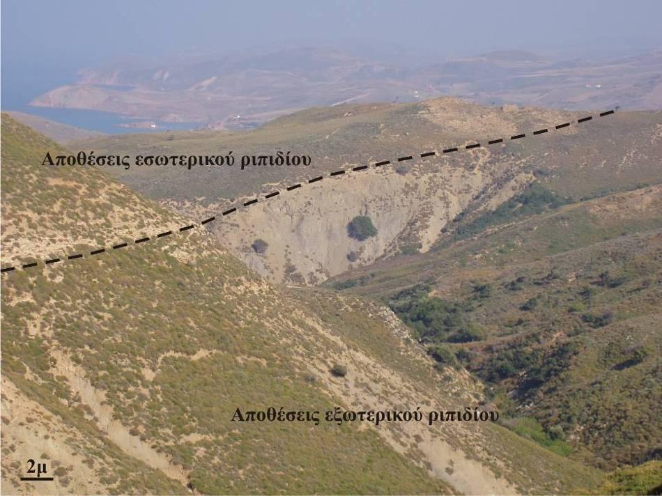 ΚΕΦΑΛΑΙΟ 2: Περιβάλλοντα Ιζηματογένεσης 67 Εικ. 2.55. Κανάλια με διαβρωσιγενή χαρακτήρα τα οποία υπέρκεινται αποθέσεων εξωτερικού ριπιδίου.