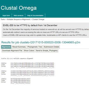 Ø Στείλτε την ευθυγράμμιση του CLUSTAL για την