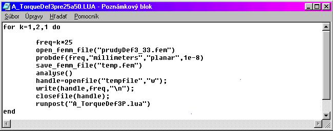 momentu v potpoceoe FEMM Ob.P.