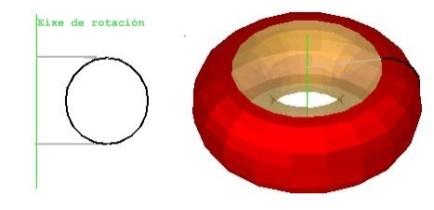 e a súa base é a lonxitude da circunferencia da base do cilindro: 2 π raio, onde aquí o raio é 1,5. Terás que aproximar o valor de π. SOBRE CONOS 3.