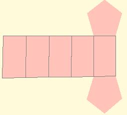 Prisma recto pentagonal e o seu desenvolvemento 2. Tipos de Poliedros Desenvolvemento dun prisma.