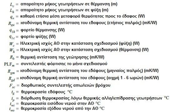 σχεδίαση - διαστασιολόγηση Θέρμανση Ψύξη Ροές θερμότητας θέρμανση + ψύξη - -επιλέγωχαμηλότερη (θέρμανση)