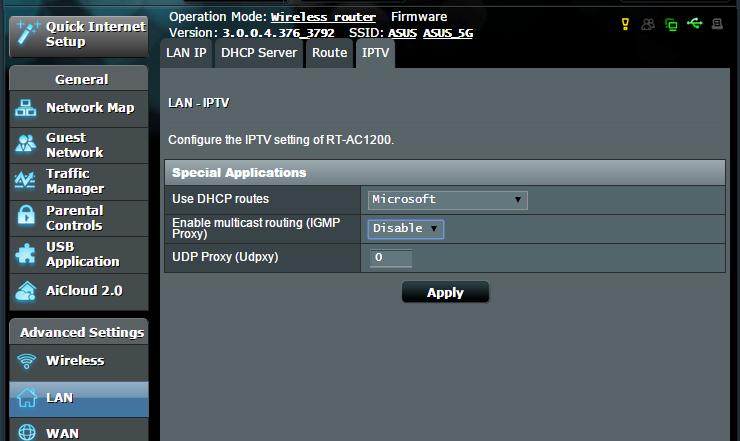 4.2.4 IPTV Ο ασύρματος δρομολογητής υποστηρίζει σύνδεση σε υπηρεσίες IPTV μέσω ενός ISP ή LAN.