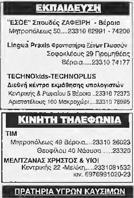 Εη ίπ Α Ω Ν ΤΣΙΑΦΟΥΛΗΣ ΒΑΣΙΛΗΣ Πατρίδα Βέροιας... 23310 25507 κιν. 6947447372 Μ ΙΜ Λ ΙΚ Α ΣΤΕΓΑ ΣΤΡΑ 1N1Q.Y ΣΙΔΗΡΟΠΛΑΣΤ Μήτραυ Ν, - Νικαλαϊδης Β. ΕΠΕ Σ.Σ. Νάουσας.