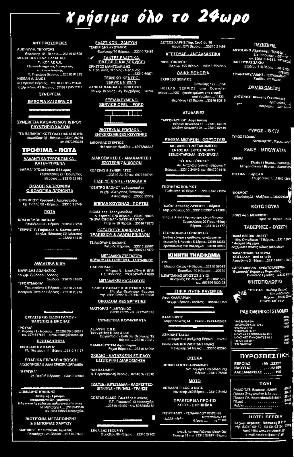 .. 23310 60571 Τ Ε Χ Ν ΙΚ Ο Κ Ε Ν Τ Ρ Ο S E R V IC E N ISSAN ΠΑΠΠΑΣ ΜΑΝΩΛΗΣ - ΓΡΗΓΟΡΗΣ 3ο χλμ. Βέροιας-Αγ. Βορβόρας.