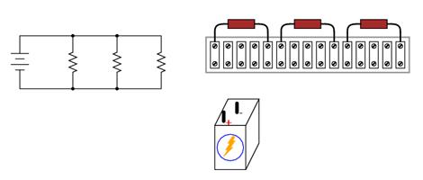 Trecerea de la diagrama circuitului la realizarea propriu-zisă a acestuia - mai ales atunci când rezistori ce trebuie conectaţi sunt aranjaţi liniar (asemănător circuitelor serie, nu paralel) pe