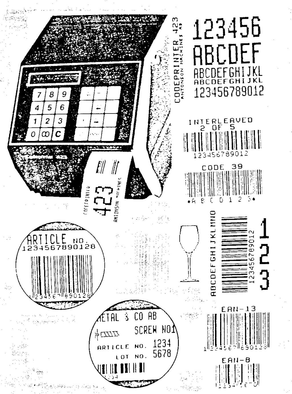 Figura 28. Shtypësi i kodit në tiketë i tipit CODEPRINTER 423 Simbolet me shirita janë treguesit më të saktë të shënimeve mbi mallin në prodhim, deponim, dërgim, transport dhe shitje.
