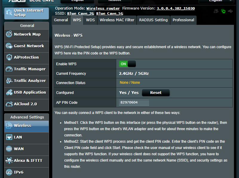 4.1.2 WPS Το WPS (Wi-Fi Protected Setup - Εγκατάσταση προστατευμένου Wi-Fi) είναι ένα πρότυπο ασύρματης ασφάλειας που σας επιτρέπει να συνδέετε εύκολα τις συσκευές σας σε ένα ασύρματο δίκτυο.
