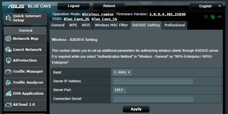 4.1.5 Ρύθμιση RADIUS Οι ρυθμίσεις RADIUS (Remote Authentication Dial In User Service - Υπηρεσία Απομακρυσμένης Ταυτοποίησης Χρήστη μέσω Τηλεφώνου) παρέχει ένα πρόσθετο επίπεδο ασφάλειας όταν