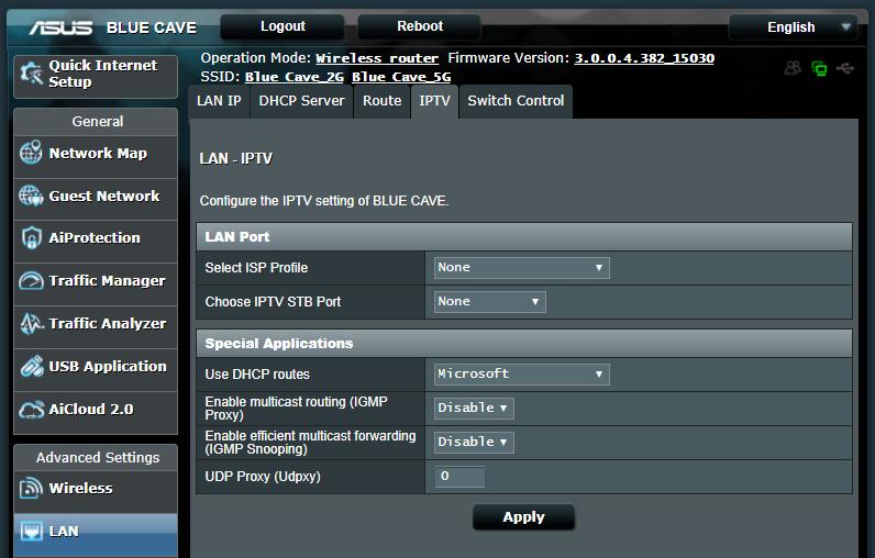 4.2.4 IPTV Ο ασύρματος δρομολογητής υποστηρίζει σύνδεση σε υπηρεσίες IPTV μέσω ενός ISP ή LAN.