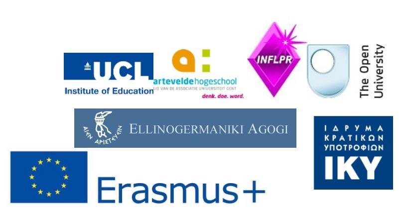 Adelina Sporea Εθνικό Ινστιτούτο Φυσικής Λέιζερ, Πλάσματος και Ακτινοβολίας, Κέντρο Εκπαίδευσης και Κατάρτισης στις Φυσικές Επιστήμες Το πρόγραμμα CEYS έλαβε χρηματοδότηση από το πρόγραμμα Erasmus+