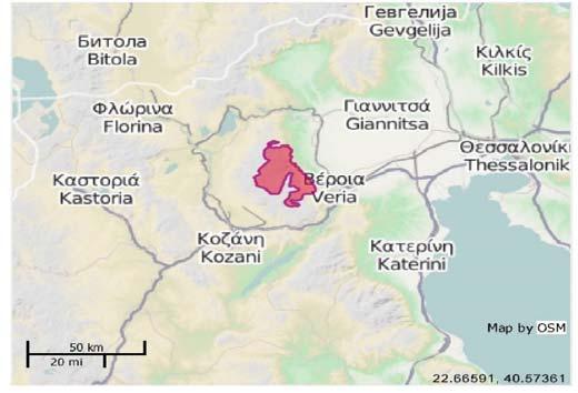 3.2 Περιγραφή περιοχών 3.2.1 Όνομα περιοχής : Όρος Βέρμιο Κωδικός περιοχής : GR1210001 Εικ.