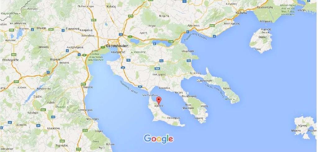 Μέσο υψόμετρο(m) : 14 Έκταση(ha) 194 Εικ.49 Άφυτος [6] Περιγραφή : Η περιοχή βρίσκεται στο ΒΑ άκρο της χερσονήσου Κασανδρείας.