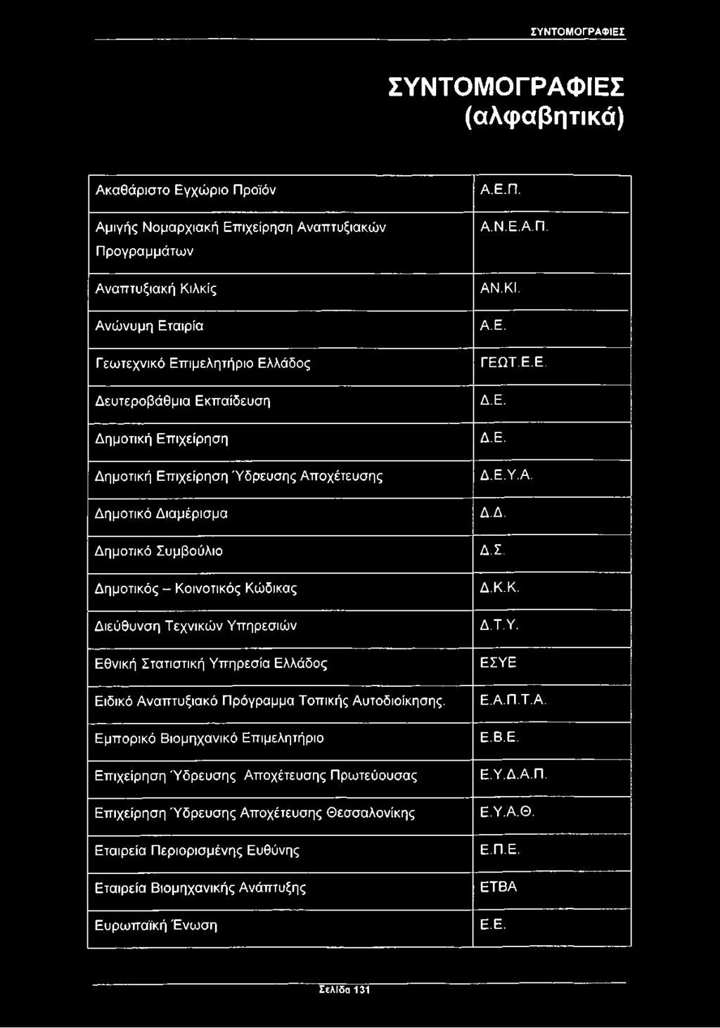 Στατιστική Υπηρεσία Ελλάδος Ειδικό Αναπτυξιακό Πρόγραμμα Τοπικής Αυτοδιοίκησης.