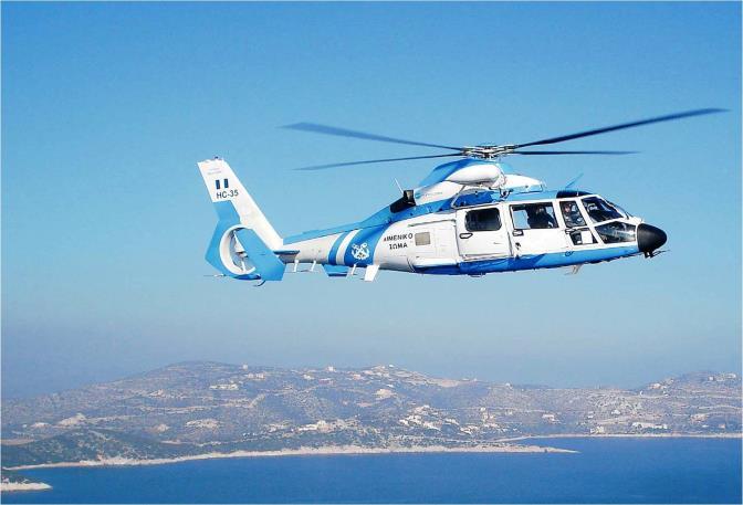 Εικόνα 4: Περιπολικό όχημα Εικόνα 5: Ελικόπτερο Λ.Σ.-ΕΛΛ.ΑΚΤ. τύπου DAUPHIN 4.3.1.