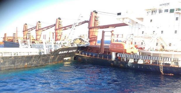 Εικόνα 11: Η σύγκρουση των δύο πλοίων Εικόνα 12: Απεικόνιση του σημείου σύγκρουσης στον χάρτη (Πηγή εικόνων 11, 12: http://www.e-nautilia.