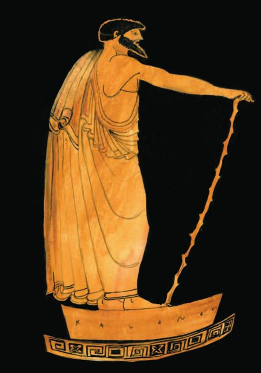 Ομηρικός ραψωδός. Ελεύθερη απόδοση από αγγειογραφία του 5ου αι. π.χ. Iστορία της Αρχαίας Ελληνικής Γραμματείας η διασκέδαση περιλάμβανε και τραγούδια.