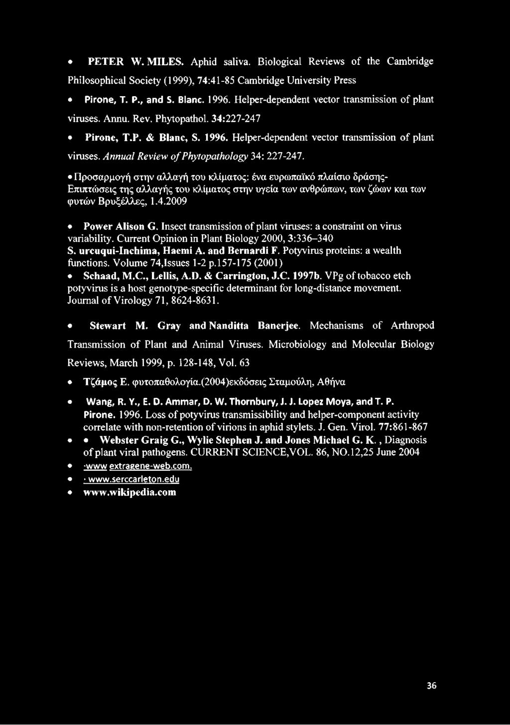 Annual Review o f Phytopathology 34: 227-247.