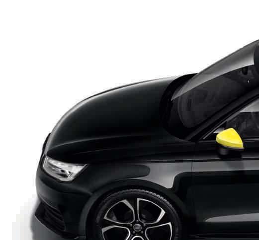 84 Audi A1 Sportback σε μαύρο Mythos μεταλλικό¹ Διακοσμητικές μεμβράνες σε σχεδίαση V σε κίτρινο