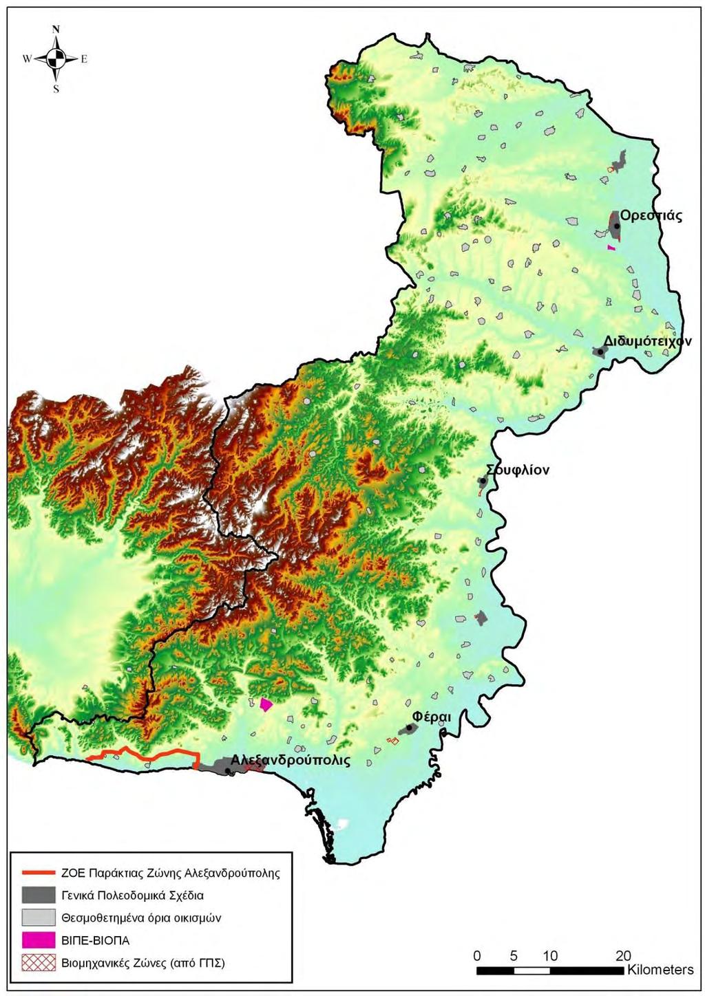 Εικόνα 6.1.5-5: Θεσμοθετημένες χρήσεις γης.