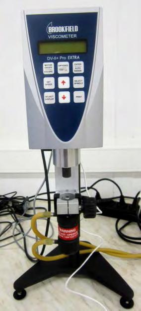 Chapter 4: Viscosity measurements of colloidal silica solutions viscosity values, which correspond to the red line in the diagram, whereas, torque (%) is shown in the left y-axis and is presented by