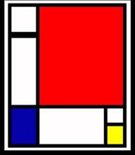 Θ)COMPOSITION IN RED YELLOW AND BLUE- PIET MONDRIAN Ο Μόντριαν πίστευε ότι τα μαθηματικά και η τέχνη είναι συνδεδεμένα.