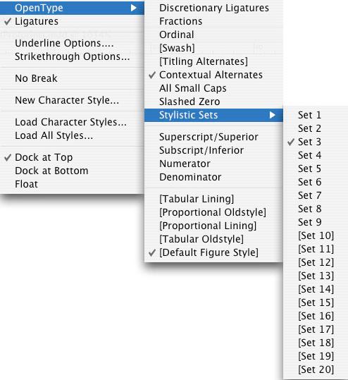 The contextual alternates feature (Fig. 2) is on by default and of course you can turn it off anytime.