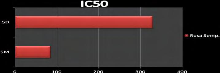 Διάγραμμα 6: IC 50 των εκχυλισμάτων του Rosa sempervirens σε μg/ml.