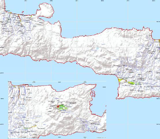 Χάρτες Βαθμού Επιρροής Πλημμύρας Τα αποτελέσματα του υπολογισμού του βαθμού επιρροής