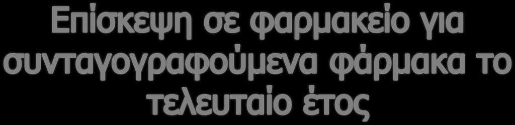 Ερ: «Πόσες φορές, κατά τους τελευταίους 1 μήνες, επισκεφθήκατε ένα φαρμακείο για