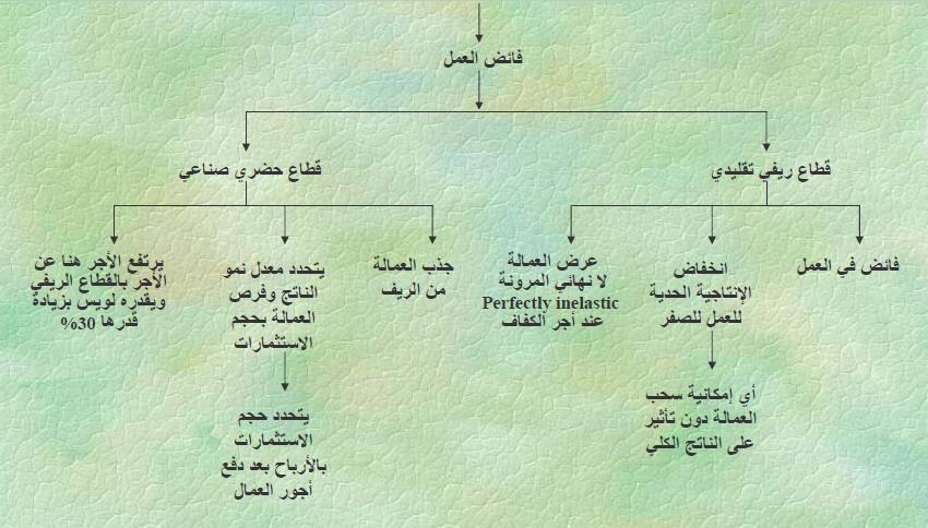 الجدير بالذكر هو أن نموذج لويس يفترض مرونة األسعار واألجور وكذلك مرونة انتقال عناصر االنتاج وهو بالتالي يميل إلى إمكانية نفاذ فرضيات سوق المنافسة التامة غير أن الواقع يظهر خالف ذلك ويبقى هذا اإلطار