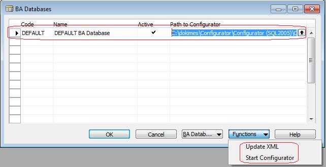 Δηθφλα 60: Business Analytics εγθαηάζηαζε ηελ νζφλε BA Databases ειέγρνπκε εάλ είλαη ελεξγή θαη επηιέγνπκε ην ζεκείν ζην νπνίν βξίζθεηαη απνζεθεπκέλνο ν BA Configurator.