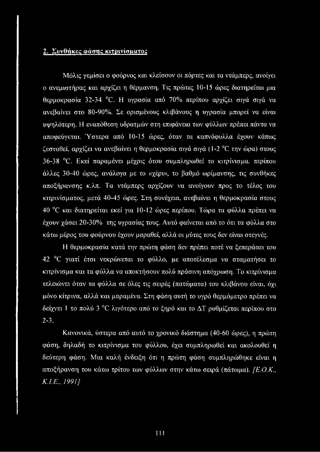 Η εναπόθεση υδρατμών στη επιφάνεια των φύλλων πρέπει πάντα να αποφεύγεται.