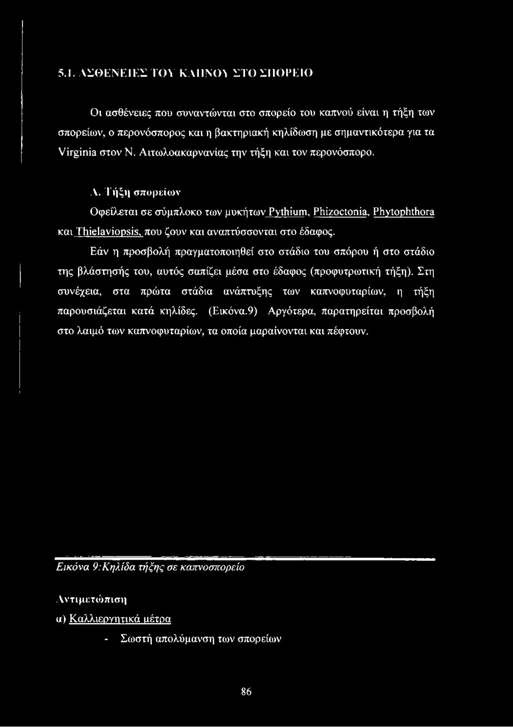 τωλοακαρνανίας την τήξη και τον περονόσπορο. Α.