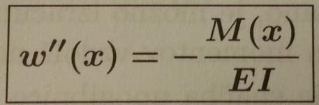 Diferencialna enačba upogibnice se glasi: (drugi odvod->pove približek ukrivljenosti) Kjer je E modul elastičnosti, I pa vztrajnostni moment