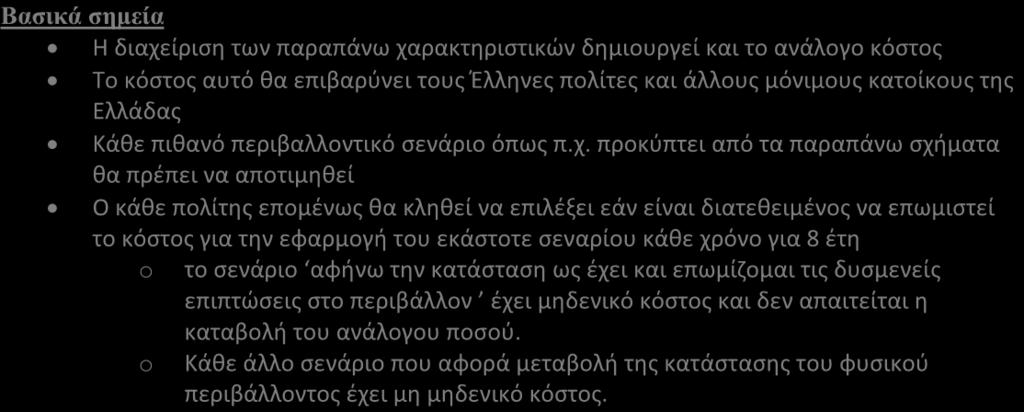 ΧΑΡΑΚΤΗΡΙΣΤΙΚΟ 6: ΧΡΗΜΑΤΙΚΟ ΠΟΣΟ Βασικά σημεία Η διαχείριση των παραπάνω χαρακτηριστικών δημιουργεί και το ανάλογο κόστος Το κόστος αυτό θα επιβαρύνει τους Έλληνες πολίτες και άλλους μόνιμους