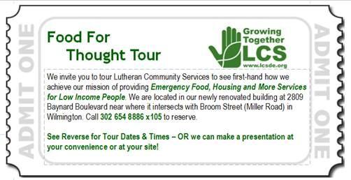Stephen s Food Pantry), and an invitation for all to tour their new facility. We are trying to plan a date to go.