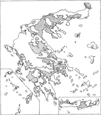 2. ΓΕΩΛΟΓΙΚΗ ΚΑΙ ΤΕΚΤΟΝΙΚΗ ΕΠΙΣΚΟΠΗΣΗ αποτέθηκαν χερσαία και λιμναία ιζήματα. Στην Εικόνα 2.12 παρουσιάζονται οι κυριότερες Νεογενείς και Τεταρτογενείς αποθέσεις στον Ελληνικό χώρο (Rondogianni 1984).