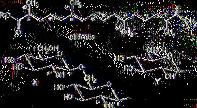 β-ϋ-γεντιοβιοζυλ (X), R2= Η Δ-Κροκίνη = R!