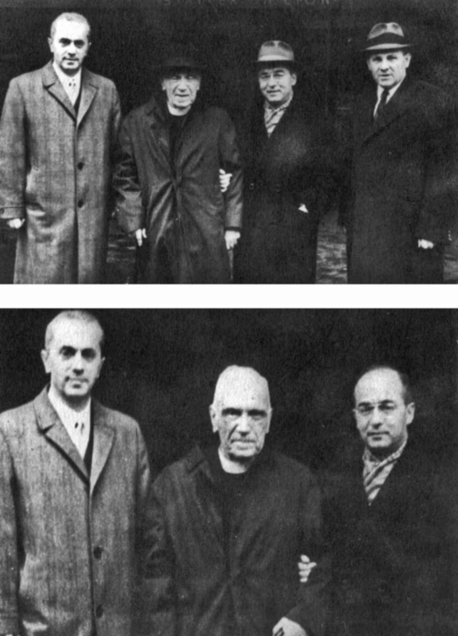 Ο Φαν Νόλι με τους Αλβανούς B. Shtylla, H. Budo και T.
